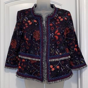 LOFT floral cropped blazer size 8